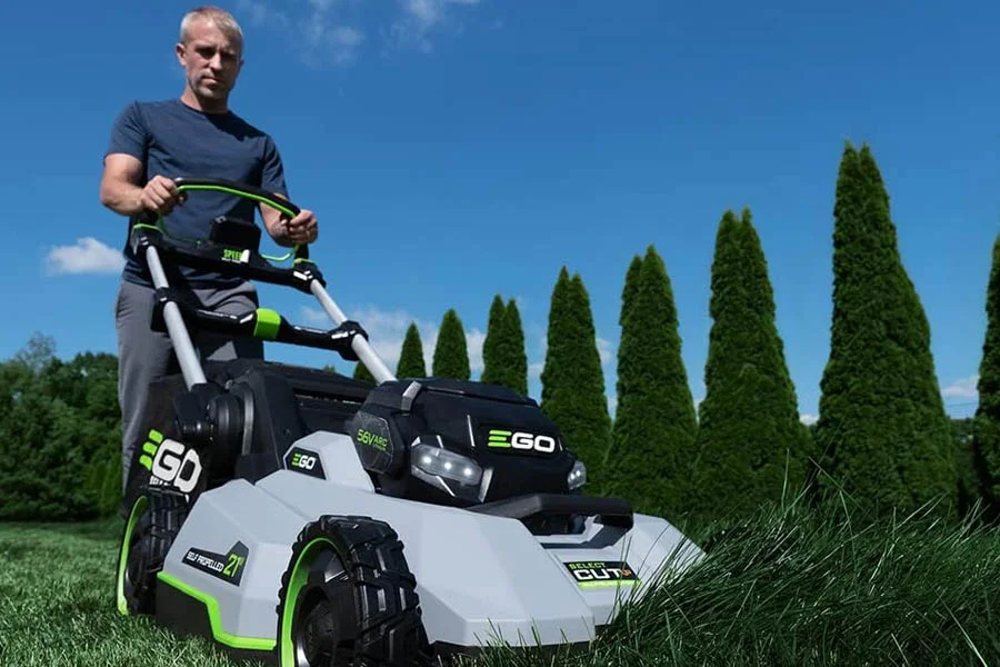 electric start lawn mowers self propelled